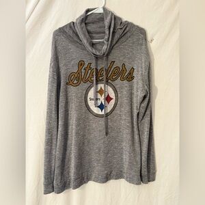 NFL Steelers Soft Gray Long Sleeve Tee